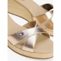Flag Metallic Mid Wedge Espad Gold  TOMMY HILFIGER