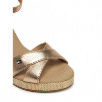 Flag Metallic High Wedge Espad Gold  TOMMY HILFIGER