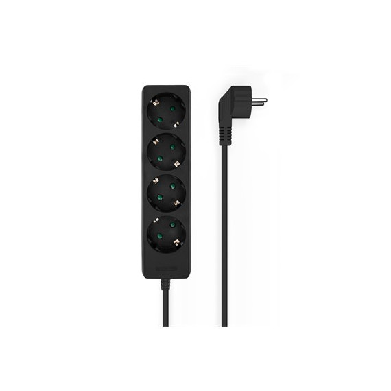 AISENS Regleta 4 Enchufes Schuko Negro A154-0534