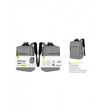 ONE PLUS Mochila para Ordenador Portatil 15" R3233 Nylon Gris con Conector USB para Carga Resis Agua