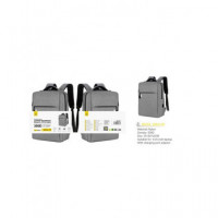 ONE PLUS Mochila para Ordenador Portatil 15" R3233 Nylon Gris con Conector USB para Carga Resis Agua