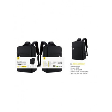 ONE PLUS Mochila para Ordenador Portatil 15" R3233 Nylon Negra con Conector USB para Carga Resis Agu