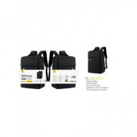 ONE PLUS Mochila para Ordenador Portatil 15" R3233 Nylon Negra con Conector USB para Carga Resis Agu