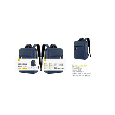 ONE PLUS Mochila para Ordenador Portatil 15" R3233 Nylon Azul con Conector USB para Carga Resis Agua