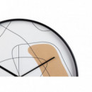 Reloj Pared Metal Negro  PÉREZ ÁVILA