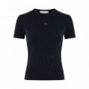 Camiseta Washed Woven Label Rib Fit  CALVIN KLEIN