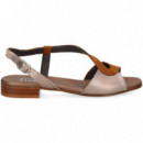 Onda Metal Bronce Sandalia ante Cuero  PLUMERS