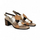 Sandalia Bb Circulos Platino+a.cuero  PLUMERS