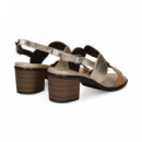 Sandalia Bb Circulos Platino+a.cuero  PLUMERS