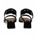 Sandalia 2 Tiras Piedras Bronce+a.negro  PLUMERS