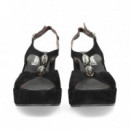 Sandalia 2 Piedras ante Negro  PLUMERS