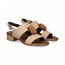 Sandalia 2 Tiras Piedra ante Cuero  PLUMERS