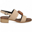 Sandalia 2 Tiras Piedra ante Cuero  PLUMERS