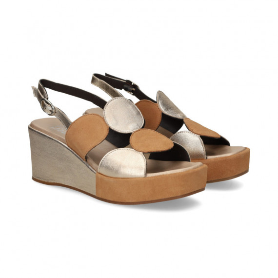 SAND.2 Tiras Circulos A.cuero+platino  PLUMERS