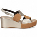 SAND.2 Tiras Circulos A.cuero+platino  PLUMERS