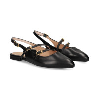 sin Talon 2 Hebillas Piel Negro  UNISA