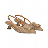 sin Talon Aplique Rafia Camel  LODI