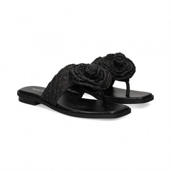 Esclava Flor Todo Rafia Negro  NOA HARMON