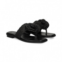 Esclava Flor Todo Rafia Negro  NOA HARMON