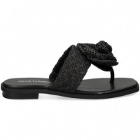 Esclava Flor Todo Rafia Negro  NOA HARMON