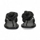 Esclava Flor Todo Rafia Negro  NOA HARMON