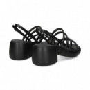 Sandalia Tiras Acolchadas Piel Negro  CAMPER