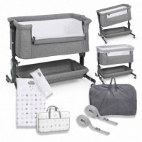 Minicuna Colecho Comfy Gris C/textil Stars  MS