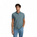 131401 Polos SILBON Hombre Clasico Liso Petroleo (180045)