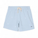 131105 Bañador SILBON Hombre Rayas Verde Medio