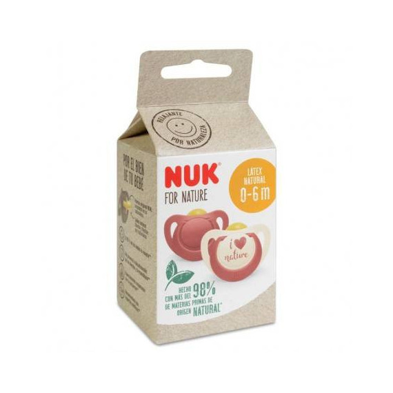 NUK Chupete Latex Nature 0 - 6 Meses 2 Unids
