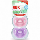 NUK Chupete Silicona Sensitive 6 -18M 2 un