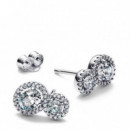 Pendientes de Botón Halo y Abrazo 293774C01  PANDORA