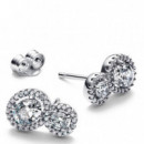 Pendientes de Botón Halo y Abrazo 293774C01  PANDORA