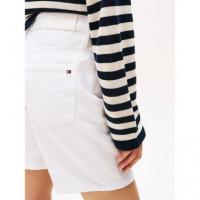 Pantalón Corto Vaquero Blanco de Tiro Medio de TOMMY HILFIGER