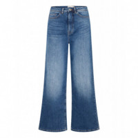 Vaqueros Mujer Vaqueros ICHI Twiggy Cropped Medium Blue