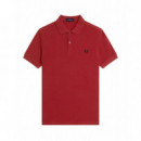 Polos Polo FRED PERRY M6000 Rojo Tostado / Azul Marino