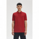 Polos Polo FRED PERRY M6000 Rojo Tostado / Azul Marino