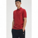 Polos Polo FRED PERRY M6000 Rojo Tostado / Azul Marino