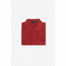 Polos Polo FRED PERRY M6000 Rojo Tostado / Azul Marino