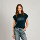Camiseta Logo Strass Fit Boxy  PEPE JEANS