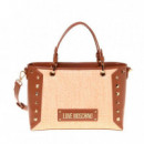 Bolso JC4276PP0M KW1 de Rafia  LOVE MOSCHINO