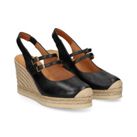 sin Talon 2 Hebillas Piel Negro  UNISA