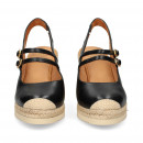 sin Talon 2 Hebillas Piel Negro  UNISA