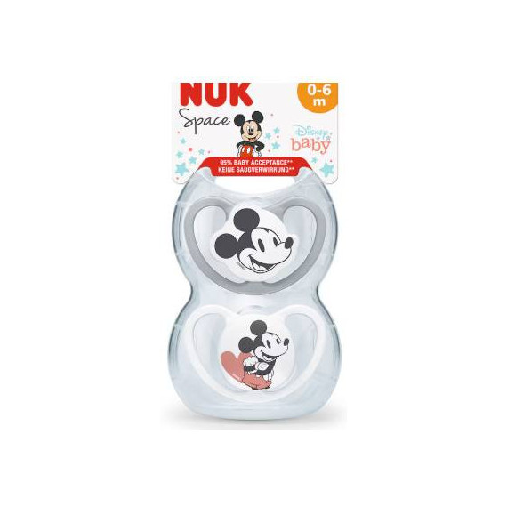 NUK Chupete Silicona Space Mickey 0 - 6M 2UN