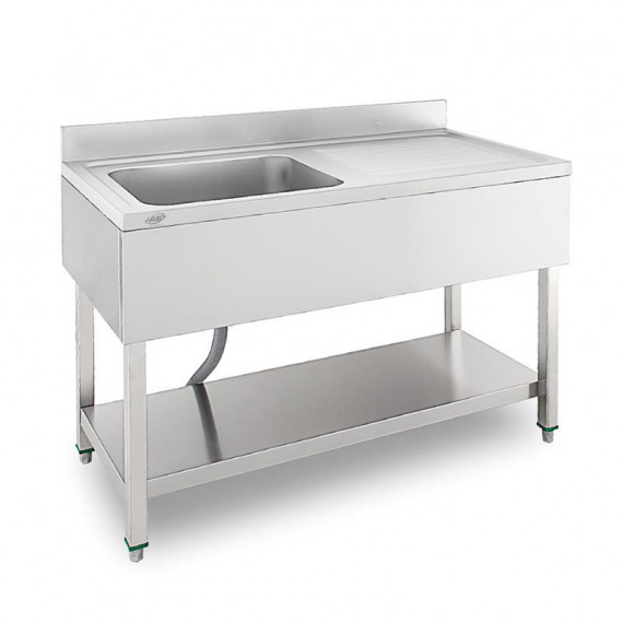 Fregadero Industrial con Estante Izquierda LARRYHOUSE 1400X700X850 Mm