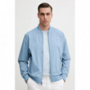 Ls Matte Bomber Jacket Faded Denim  CALVIN KLEIN