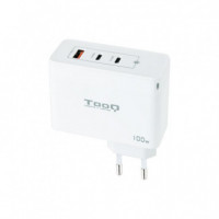 Cargador de Pared TOOQ 100W Usb-a/qc+ 2XUSB-C/PD White