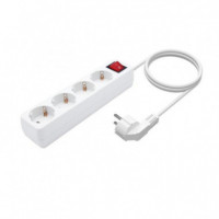 Regleta AISENS 4 Schukos Proteccion Interruptor 1,4M White