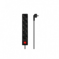 Regleta AISENS 5 Schukos Proteccion Interruptor 1,4M Black