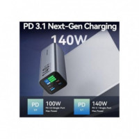 Powerbank VENTION 27000MAH 2XUSB-A + 2XUSB-C Led Display 140W Grey